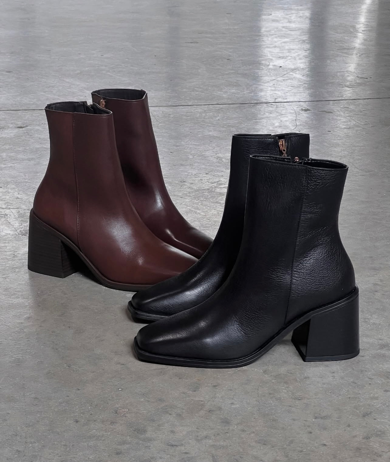 Botines tacón bajito piel